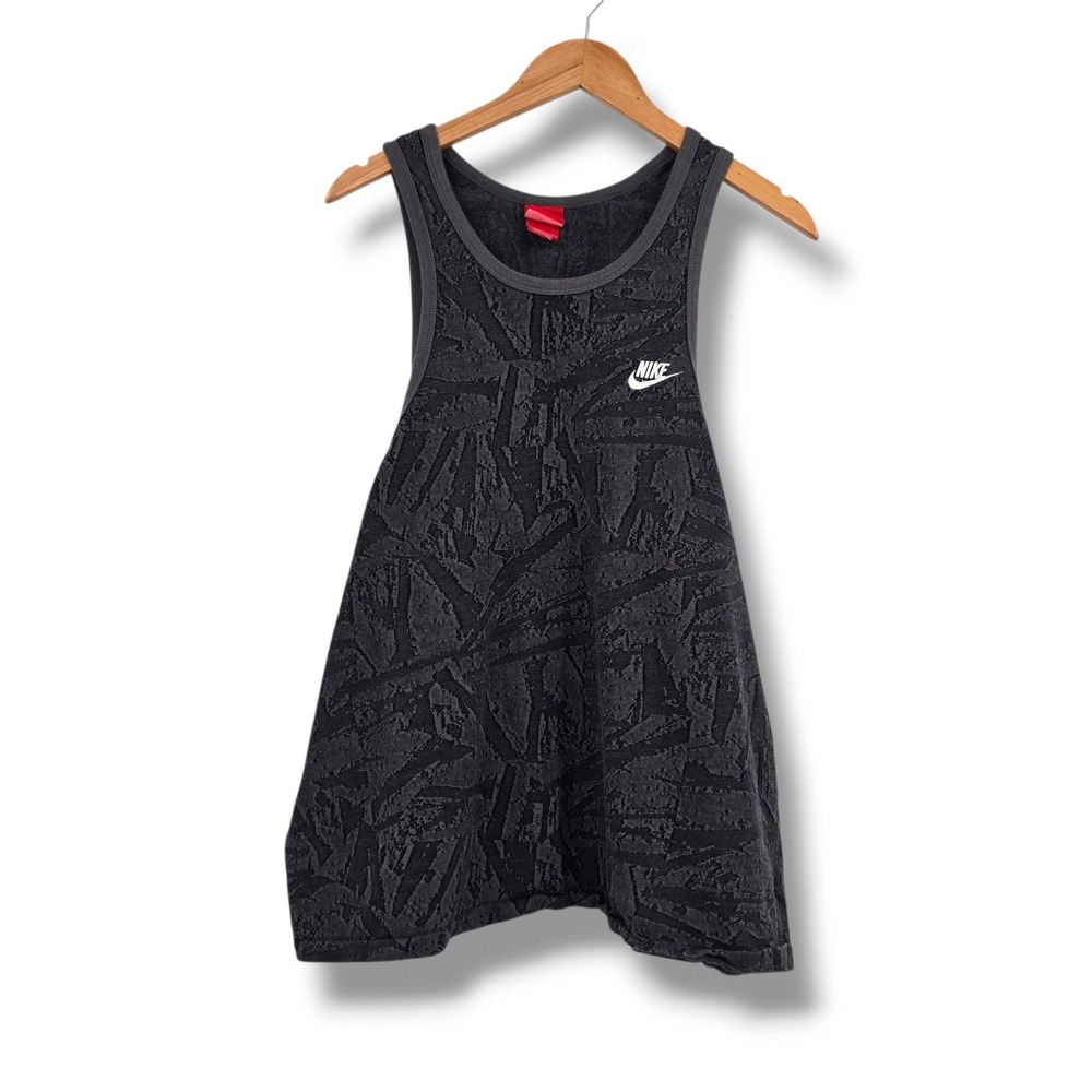 Nike Mens XXL Charcoal Grey Abstract Geometric Knit Tank Top Sleeveless Shirt